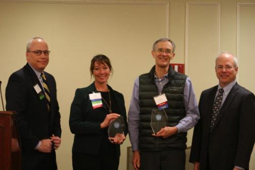 Founding Board members, Cynthia Adams and Bill Greenleaf, presented with the Founders' Awards